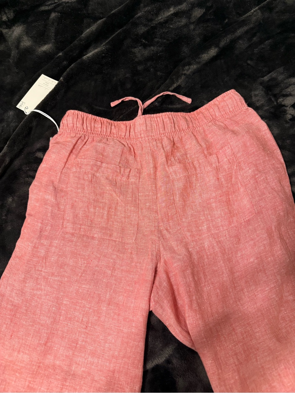 Euro summer style Wide-Leg 100% Linen Pants in Red Rose - Picture 3 of 9
